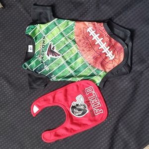 NFL, Atlanta Falcons, onsie and bib, size 6-9 months